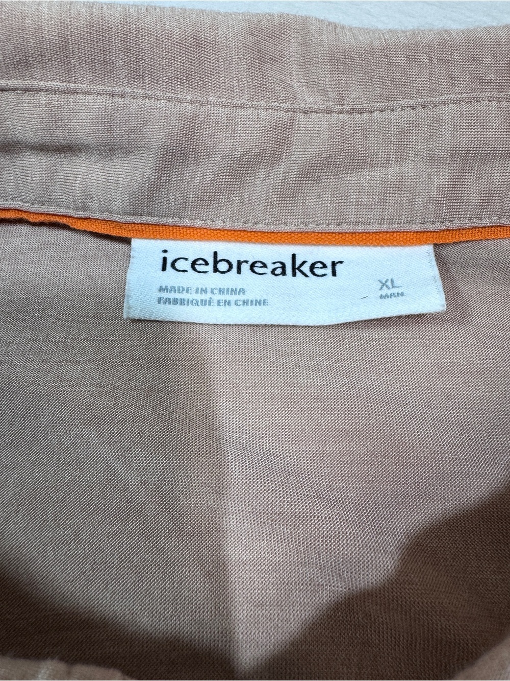 Icebreaker Polo Shirt Cool Lite Size XL Merino Wool Blend Tan - Picture 2 of 6